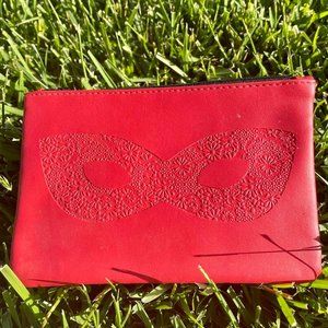 Red Mask Floral Mini Makeup Bag